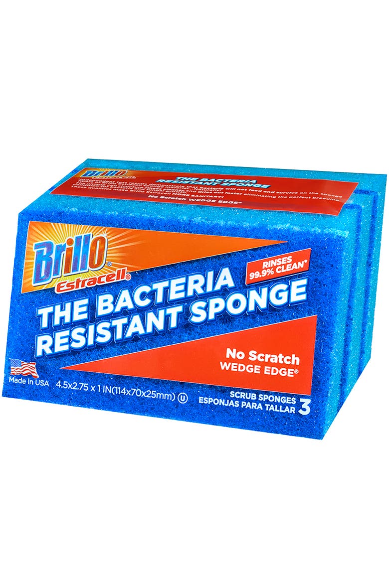 No Scratch Wedge Edge Scrub Sponge, Alternate, color, Blue