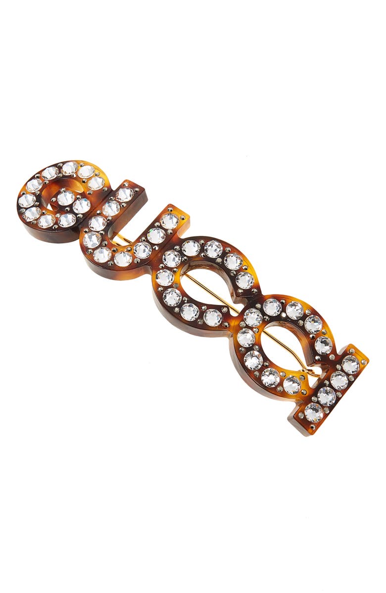 Gucci Resin Hair Clip, Alternate, color, Brown