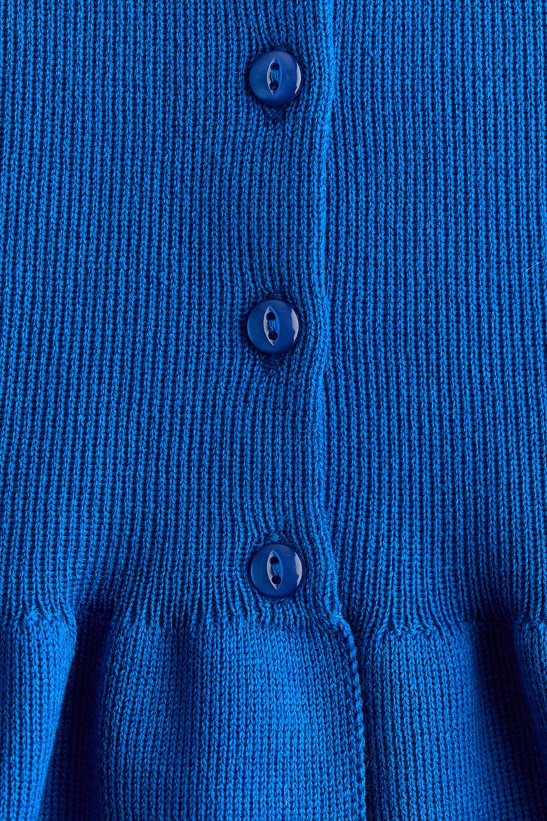 Peplum Cardigan, Alternate, color, Blue