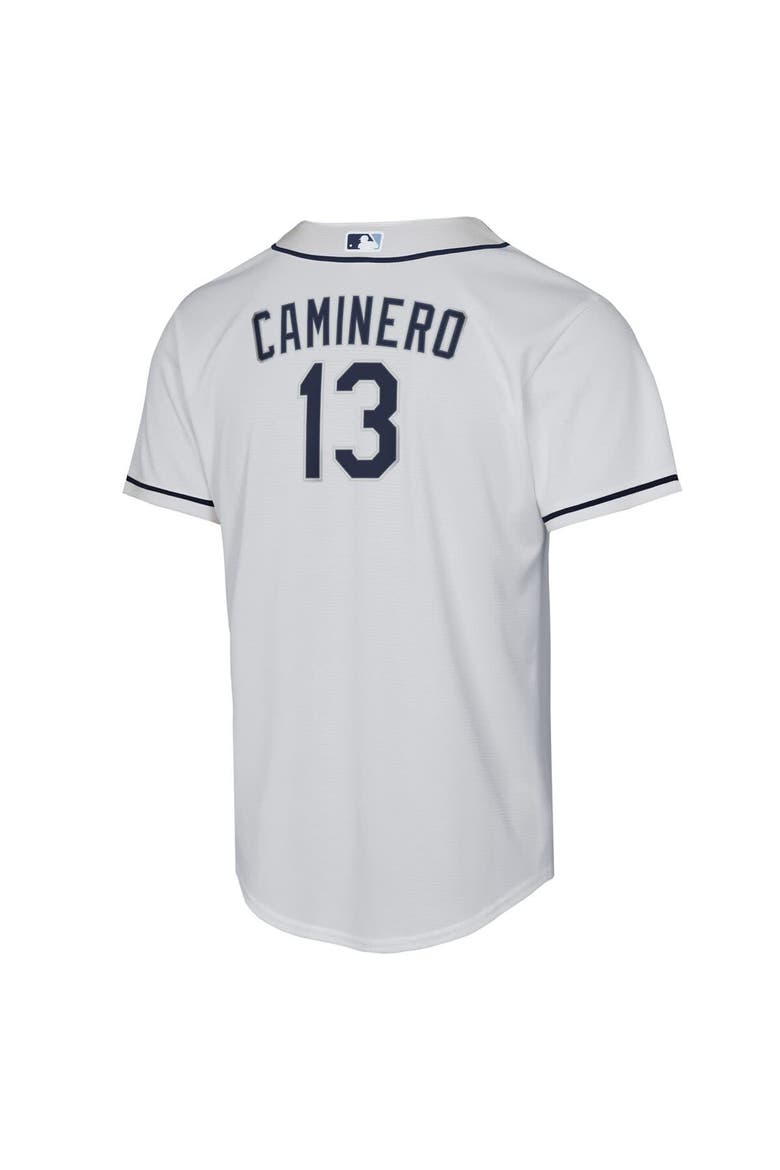 Youth Nike Junior Caminero White Tampa Bay Rays Home Replica Player Jersey, Alternate, color, White