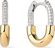 Ana Luisa Brynley Two Tone Pavé Hoop Earrings