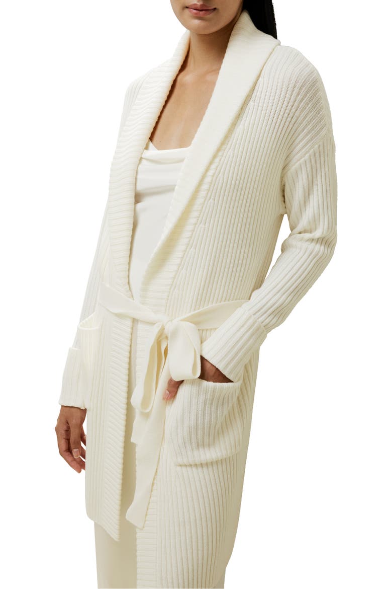Women's Merino Wool Shawl Collar Cardigan, Main, color, White