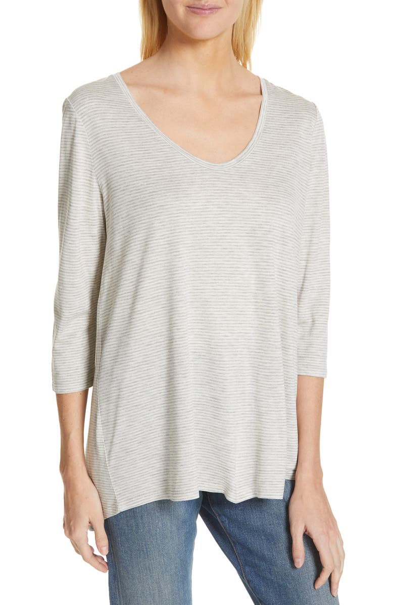 Nordstrom Signature Mini Stripe Tee, Main, color, 