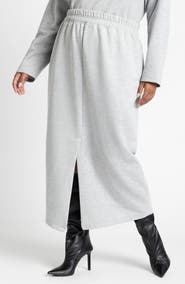 ELOQUII Maxi French Terry Skirt