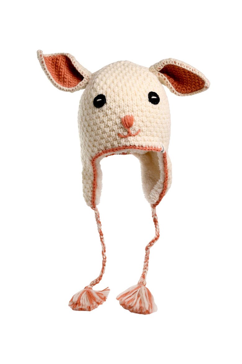 Crochet Rabbit Hat, Main, color, White