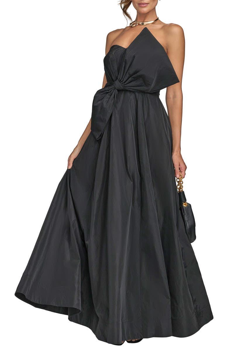 Donna Karan New York Bow Strapless Ballgown, Alternate, color,