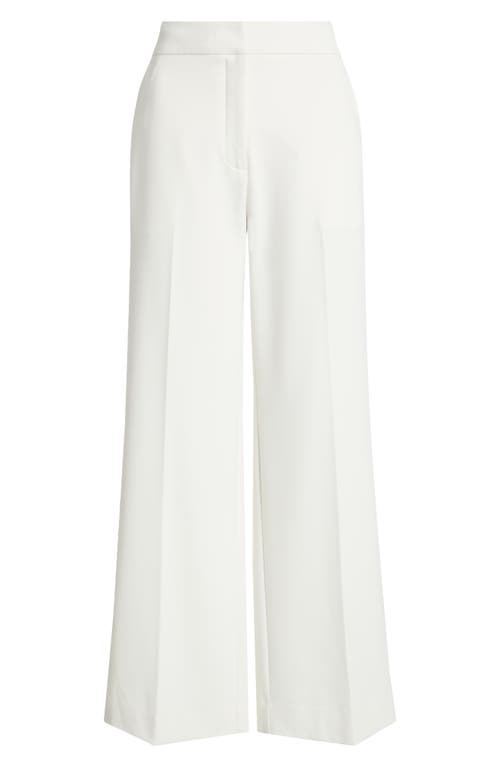 Nordstrom Flat Front Wide Leg Pants In Ivory Tofu