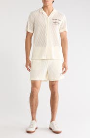 DENIM AND FLOWER Textured Shirt & Shorts Set