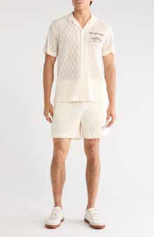 DENIM AND FLOWER Textured Shirt & Shorts Set