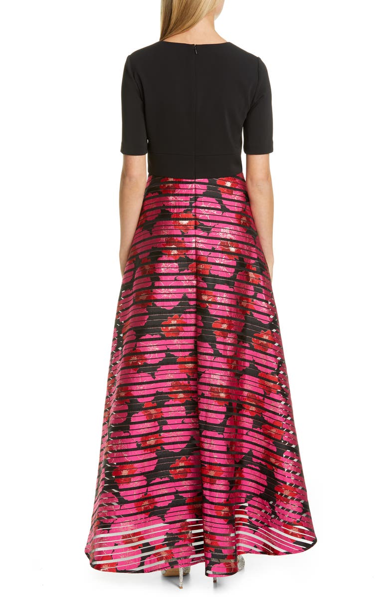 Badgley Mischka Collection Mixed Media High/Low Gown, Alternate, color, 