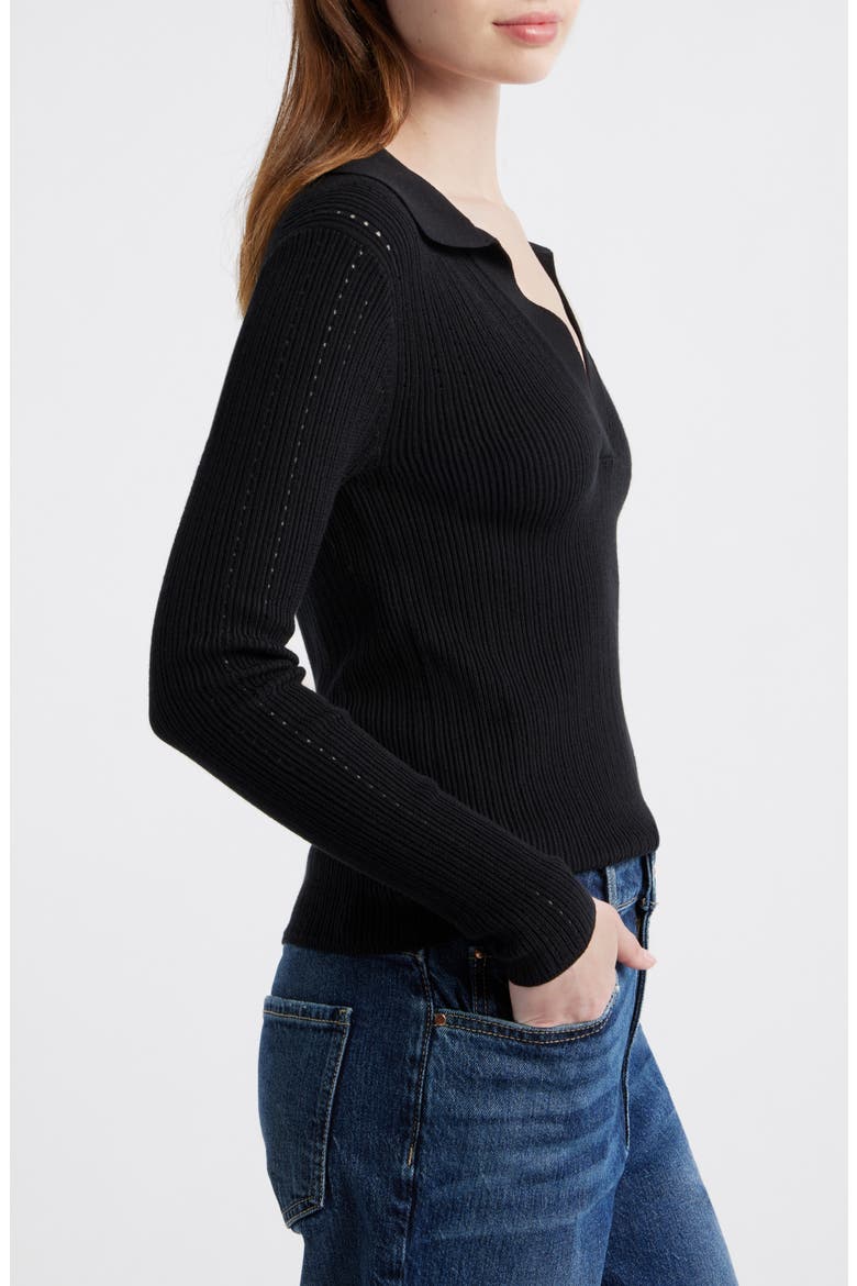 Johnny Collar Sweater, Alternate, color, JET BLACK
