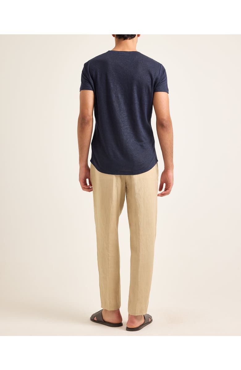 Orlebar Brown Ob T Linen Tailored Fit Crewneck T-Shirt, Alternate, color, Night Iris