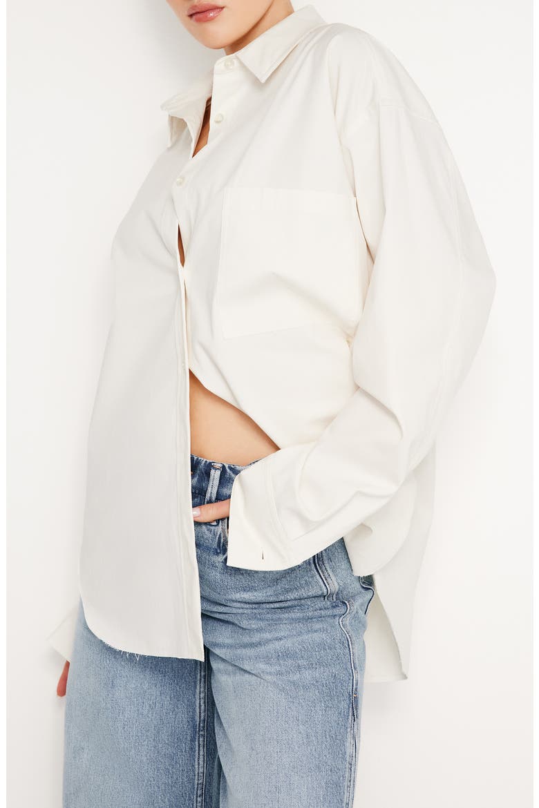 Stretch Poplin Button-Up Shirt, Alternate, color, CLOUD WHITE001