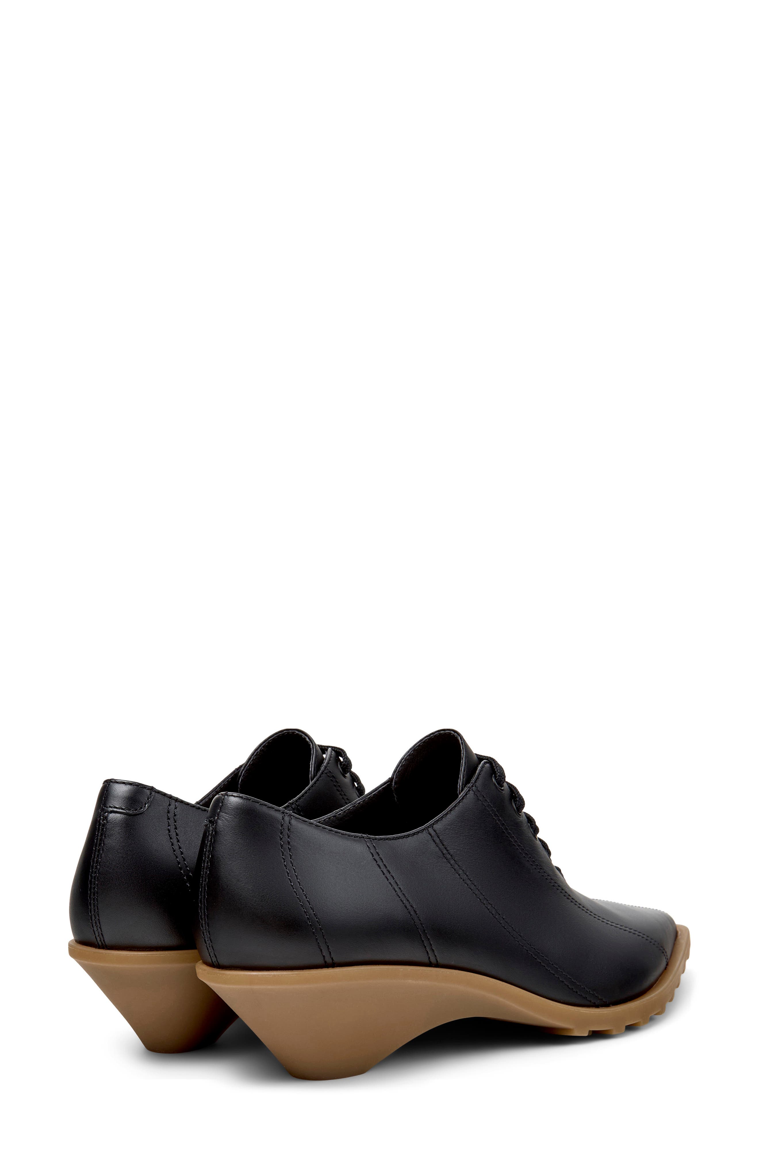 Camper Anita Pointed Toe Lace-Up Sneaker, Alternate, color, Black