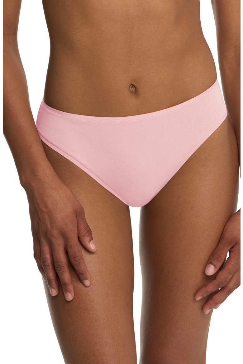 Bliss Bare Stretch Cotton Thong, Main, color, PRFCT PINK
