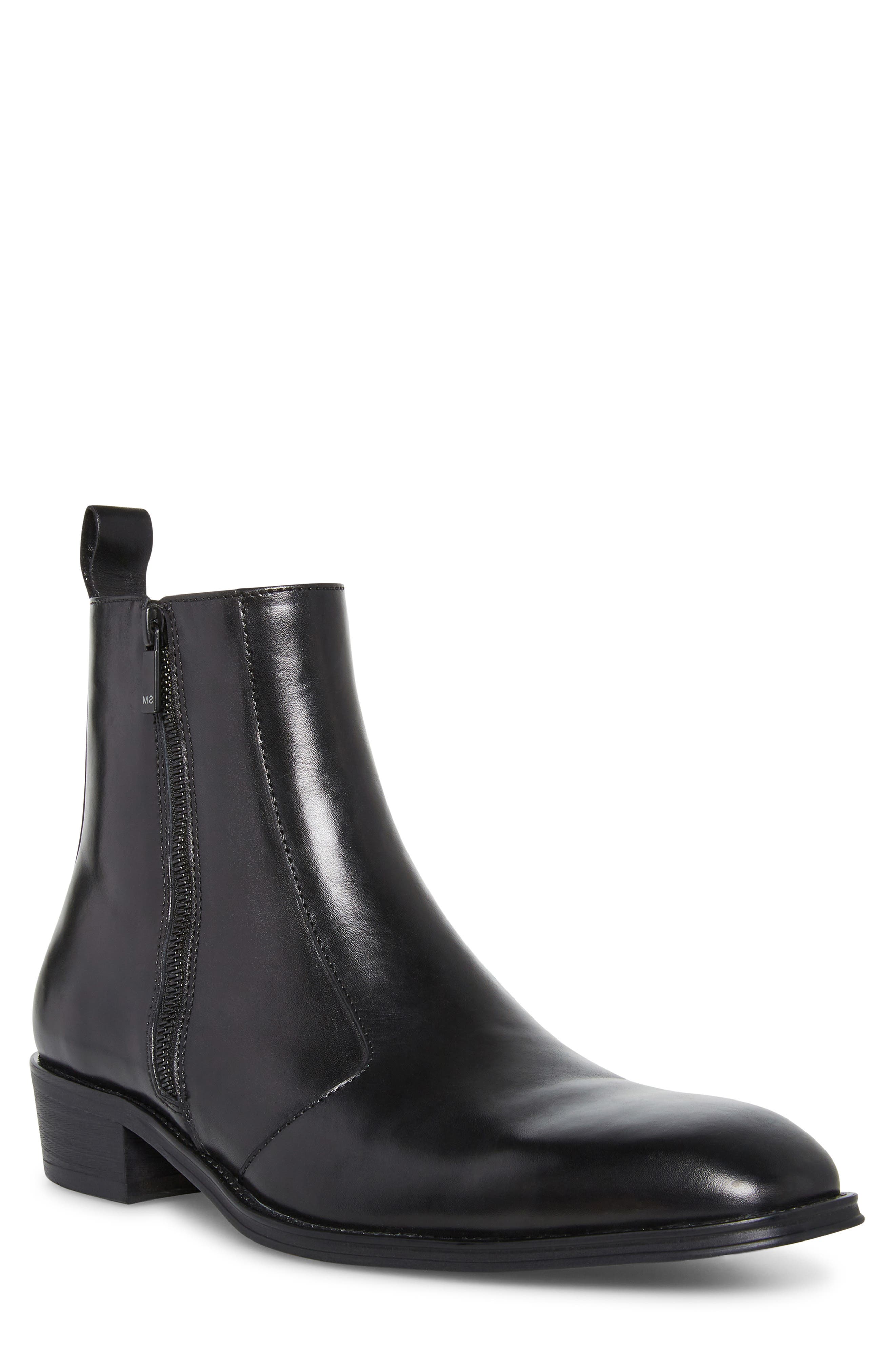Steve Madden Haynes Zip-Up Boot, Main, color, Black
