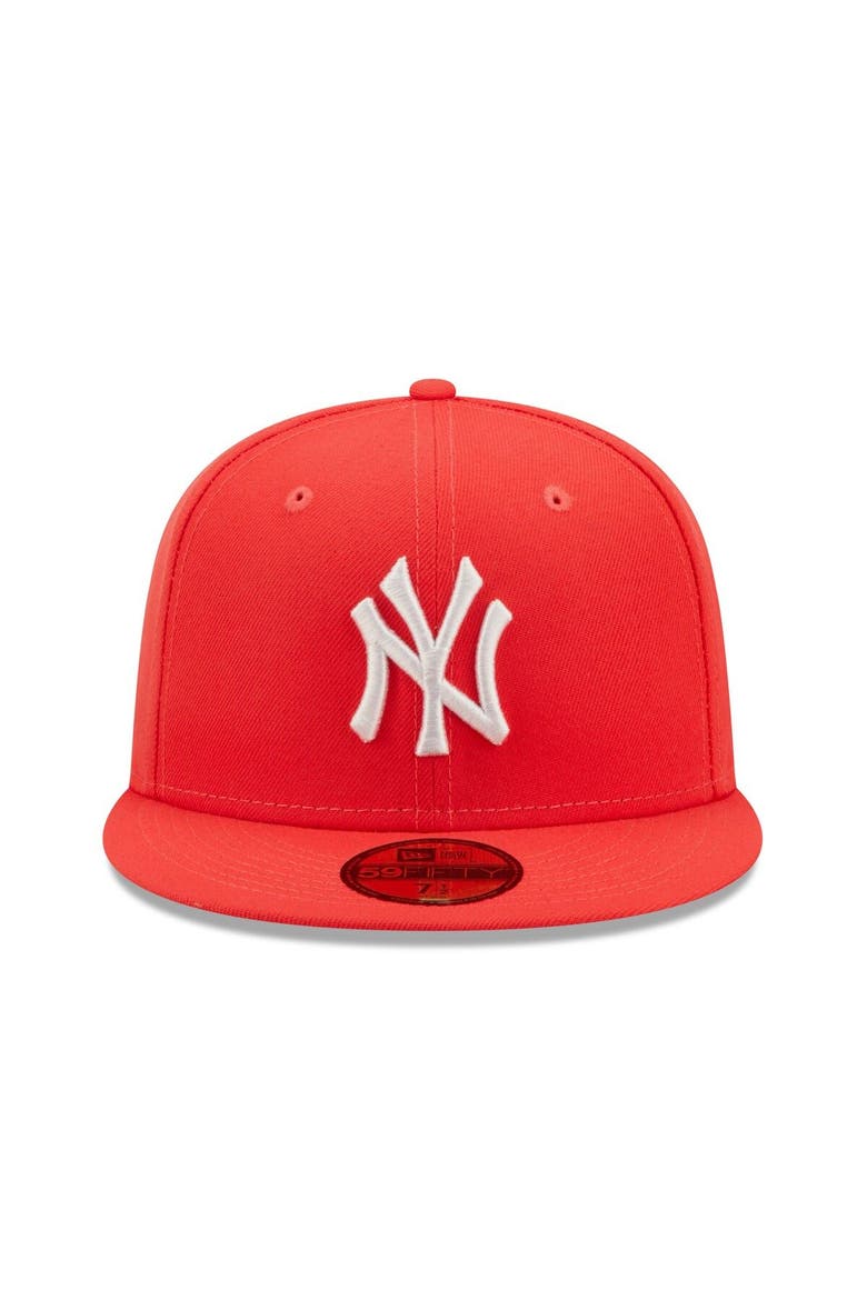 Men's New Era Red New York Yankees Lava Highlighter Logo 59FIFTY Fitted Hat, Alternate, color, Red