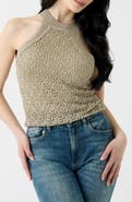 GUESS Serina Metallic Pointelle Top