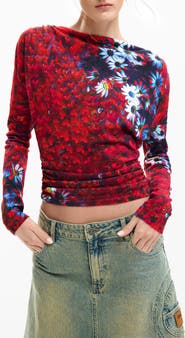 Desigual Print Ruched Top