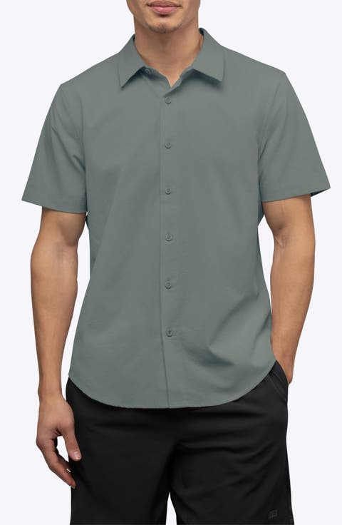 Crossover Performance Short Sleeve Button-Up Shirt