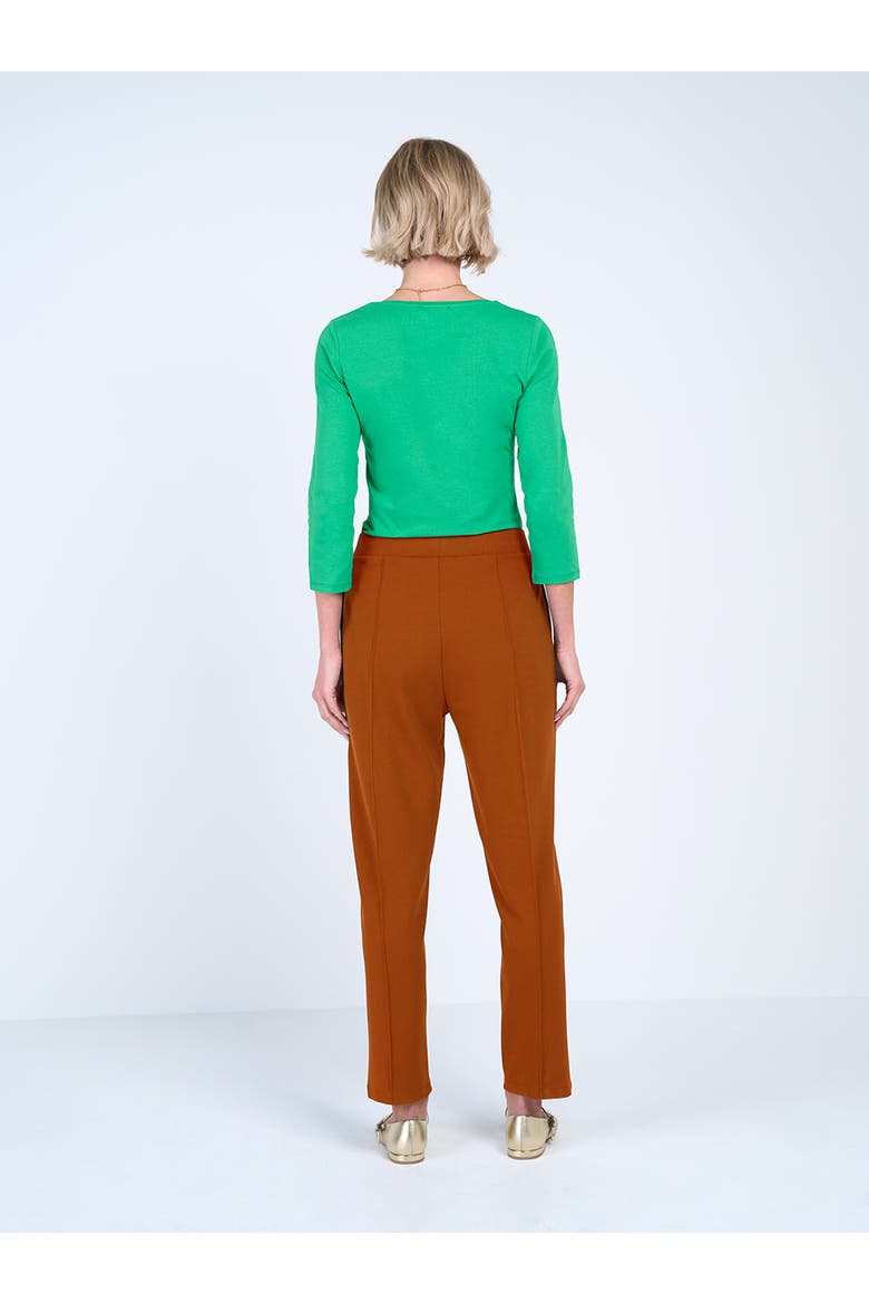 Tapered Ponte Tailored Trouser, Alternate, color, Dark Ginger