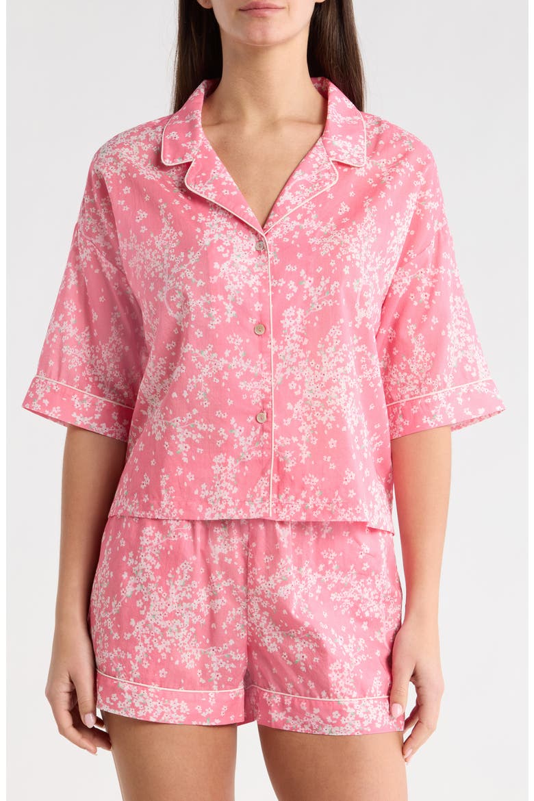 Cheri Blossom Cotton Sateen Short Pajamas, Main, color, PINK LEMONADE