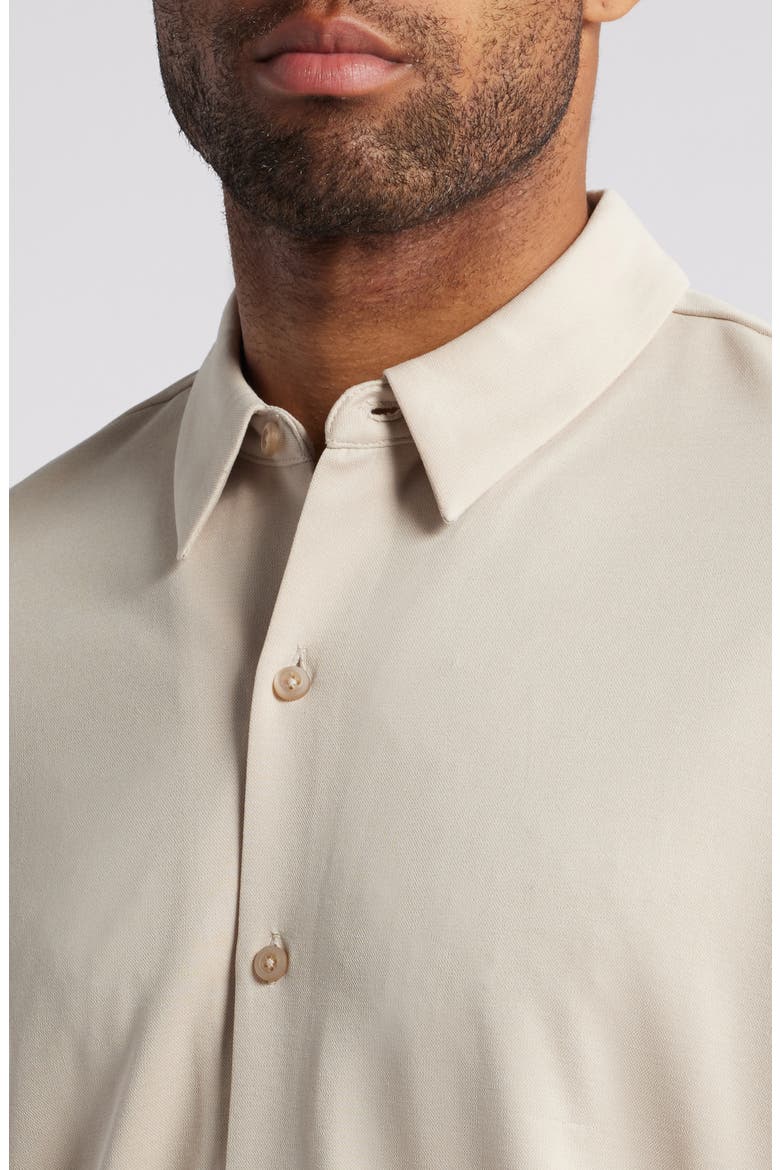 Vintage Wash Knit Button-Up Shirt, Alternate, color, TAN