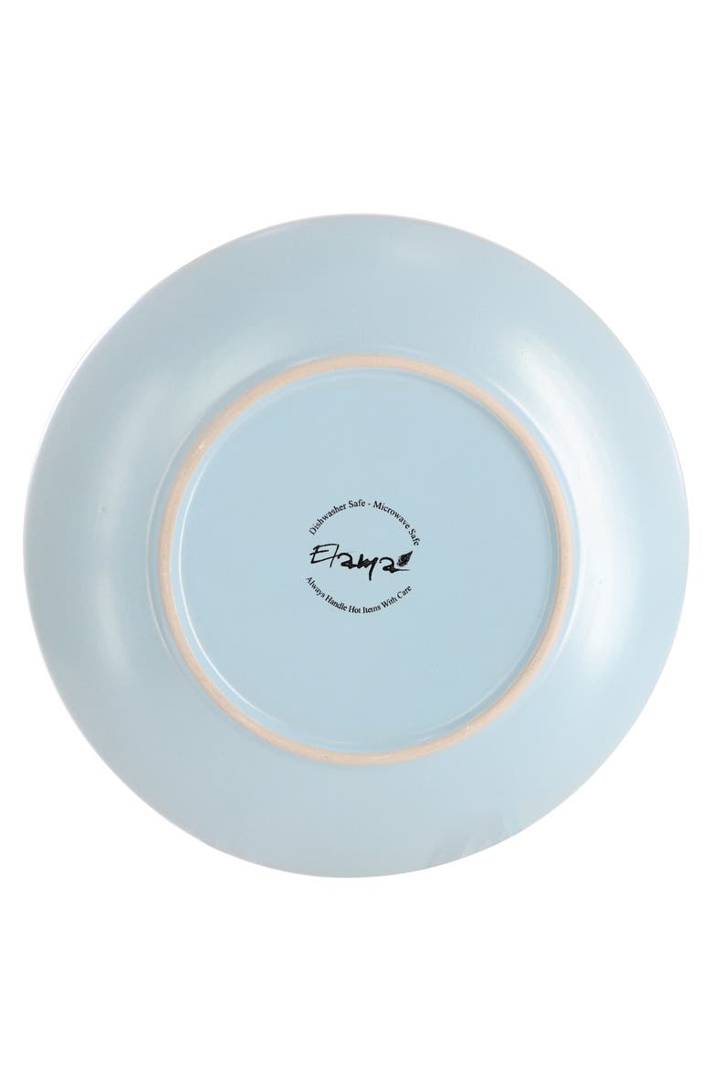 Elama Emilia 16 Piece Double Bowl Stoneware Dinnerware Set, Alternate, color, White