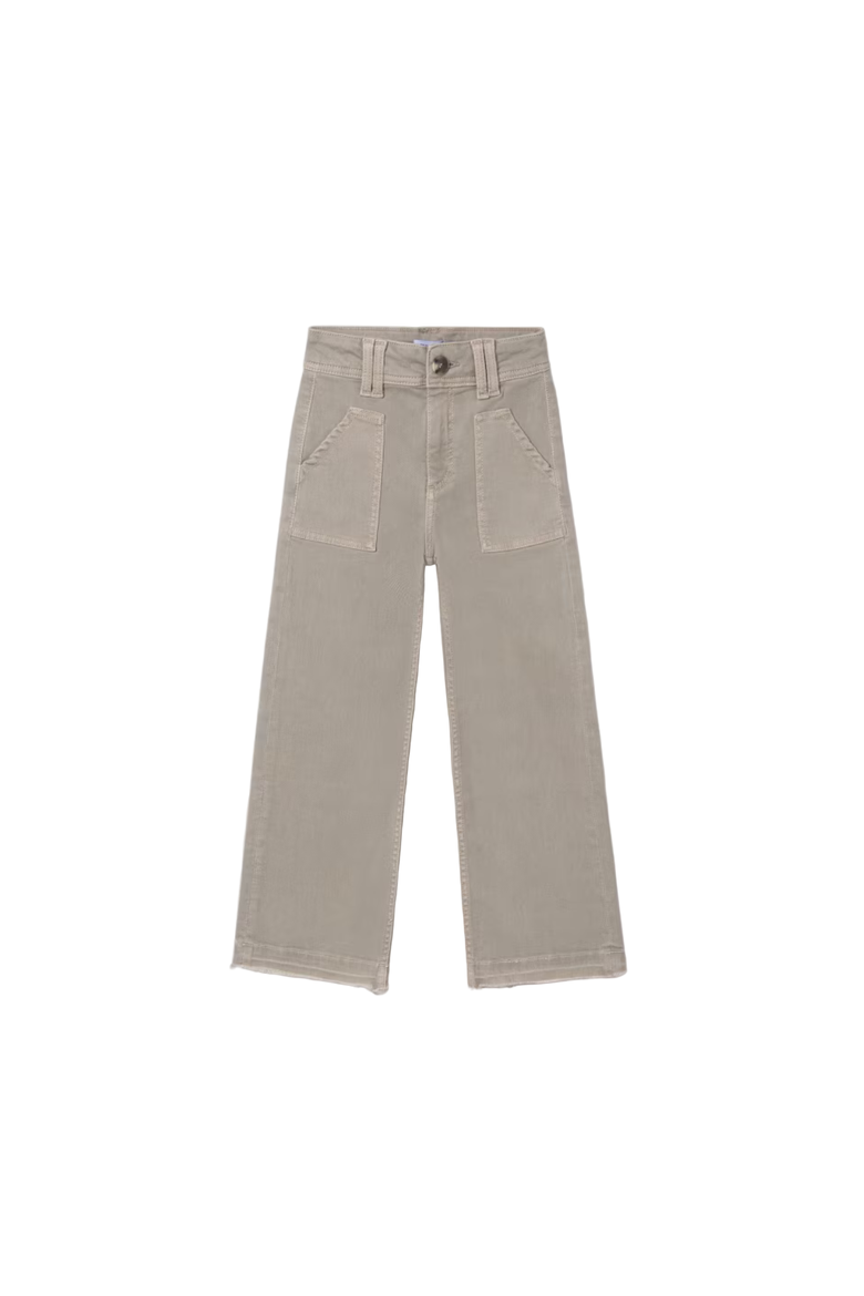 Flared Twill Pants, Main, color, Greige
