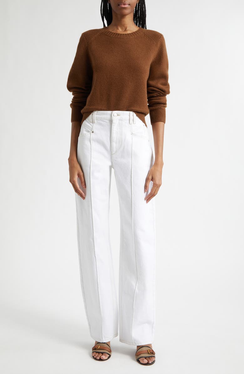 Isabel Marant Cornelia Merino Wool & Cashmere Sweater, Alternate, color, Chocolate