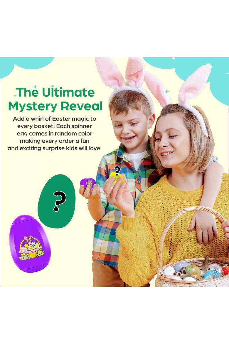 Interactive Easter Plush Bunny Toy Set with Spinner Egg, Alternate, color, White