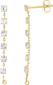EFFY White Topaz Linear Drop Earrings