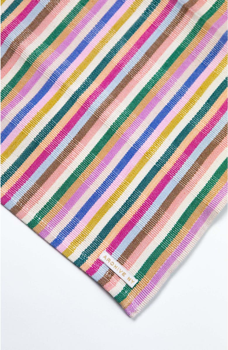 Archive New York Valentina Rainbow Striped Handwoven Cotton Table Runner, Alternate, color, Rainbow