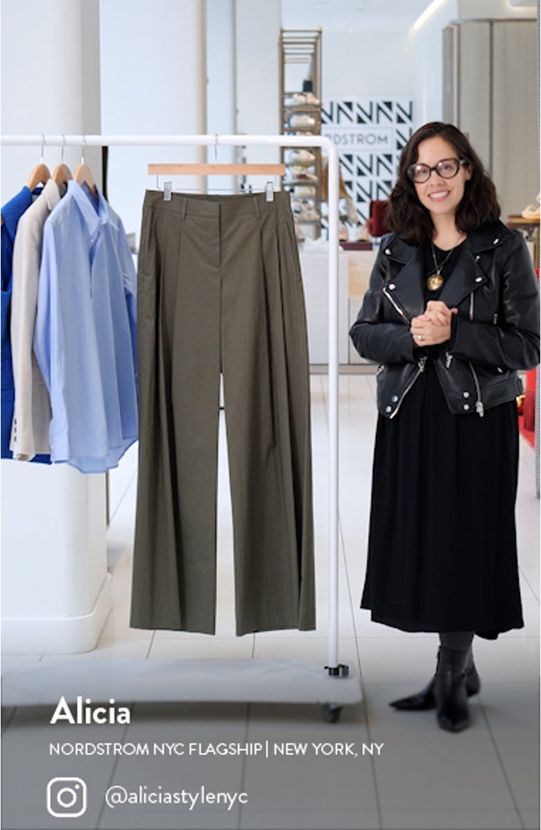 Didi Pleated Stretch Cotton Poplin Wide Leg Pants, sales video thumbnail