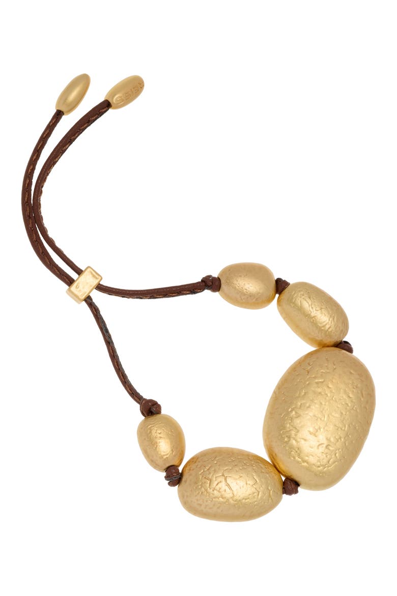 Penny Smooth Pebble Cord Bracelet, Alternate, color, GOLD TONE BROWN