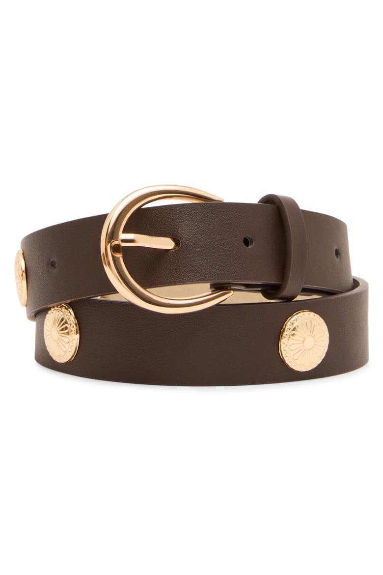 Set of 2 Faux Leather & Faux Snakeskin Belts, Alternate, color, DK BROWN/ TAUPE