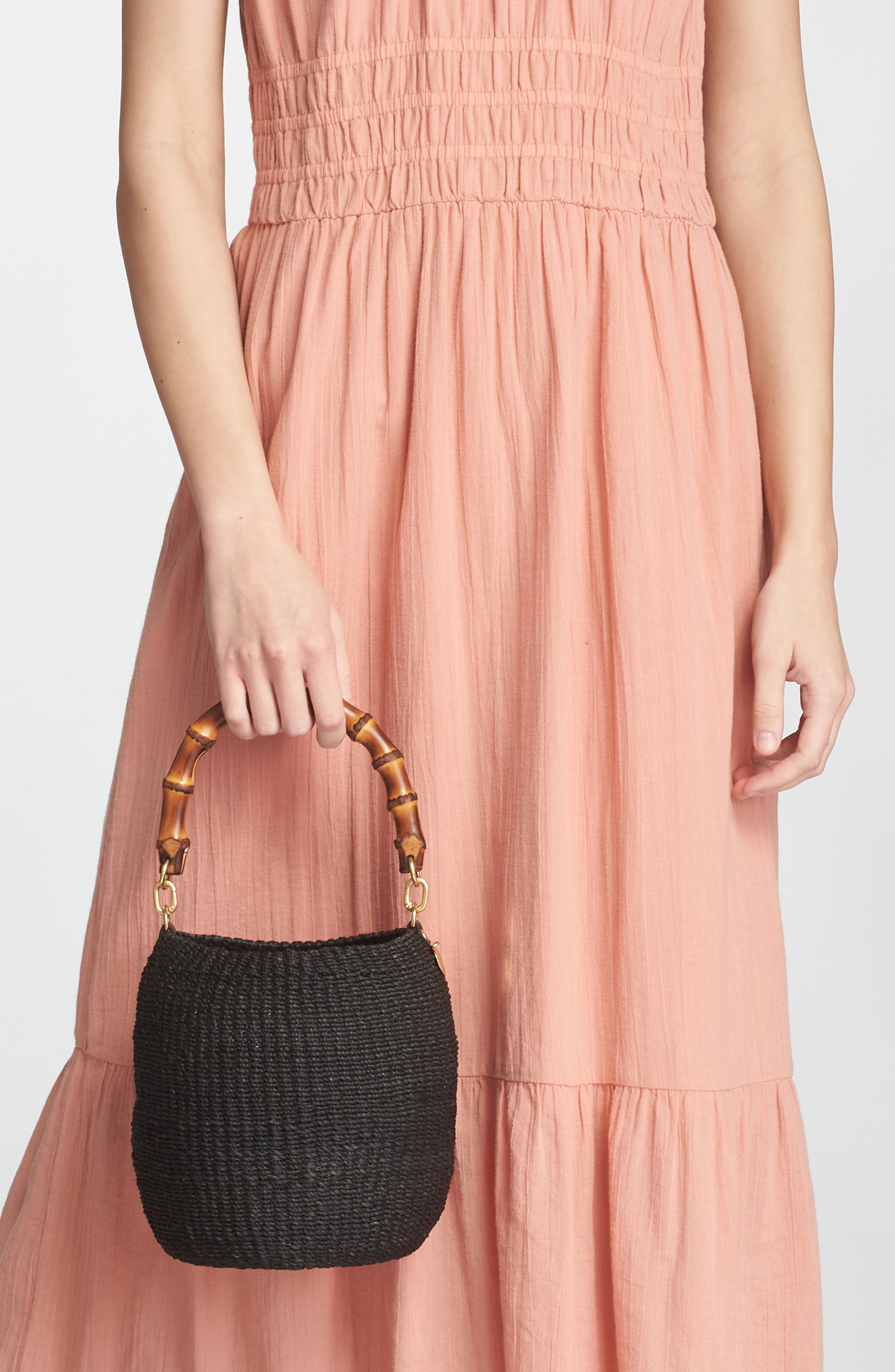 Clare V. Pot de Miel Top Handle Bag, Alternate, color, Black