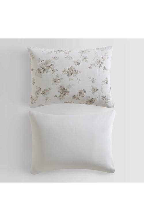 Calvin Klein Home Eternity Floral Reversible Cotton Gauze Comforter Cover & Shams Set In Open Light Beige
