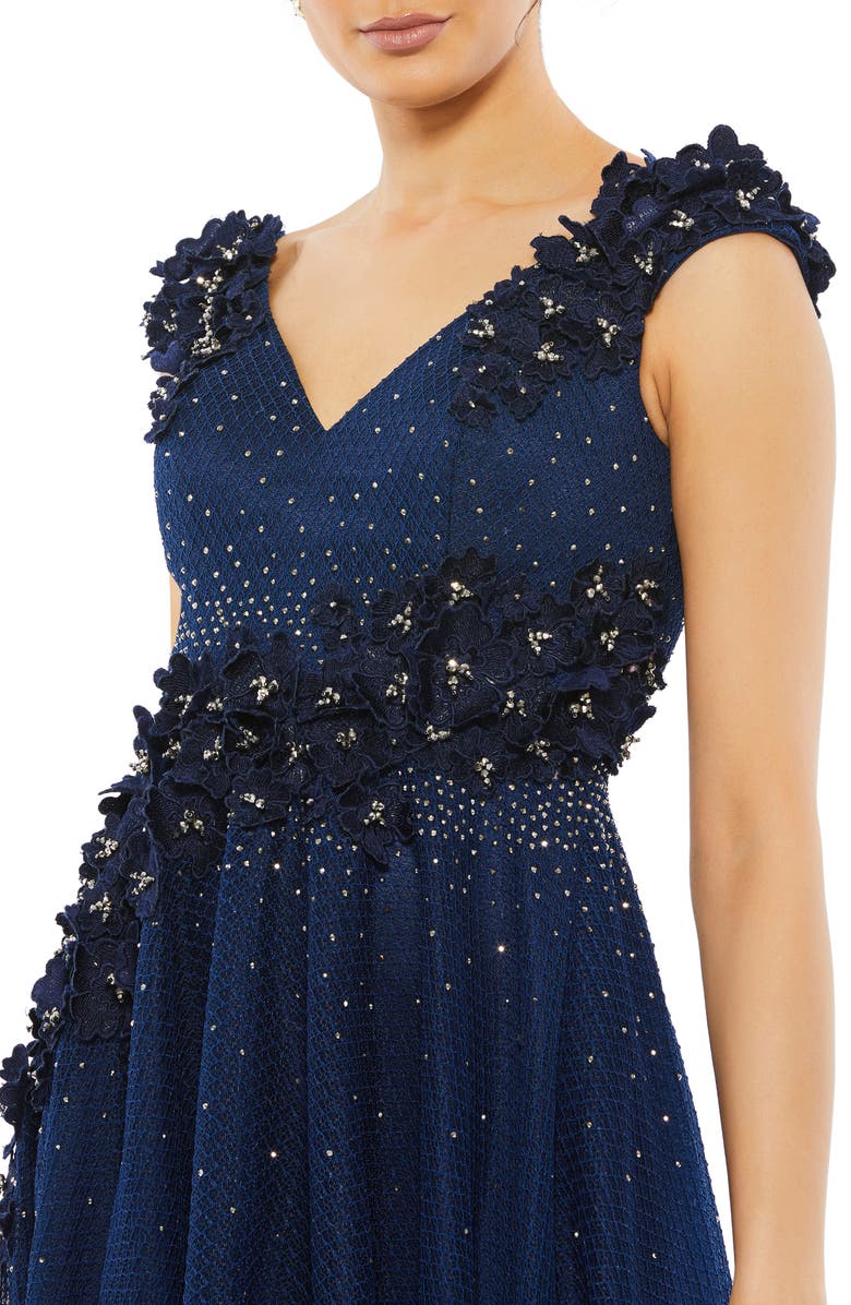 Mac Duggal Floral Appliqué A-Line Gown, Alternate, color, 