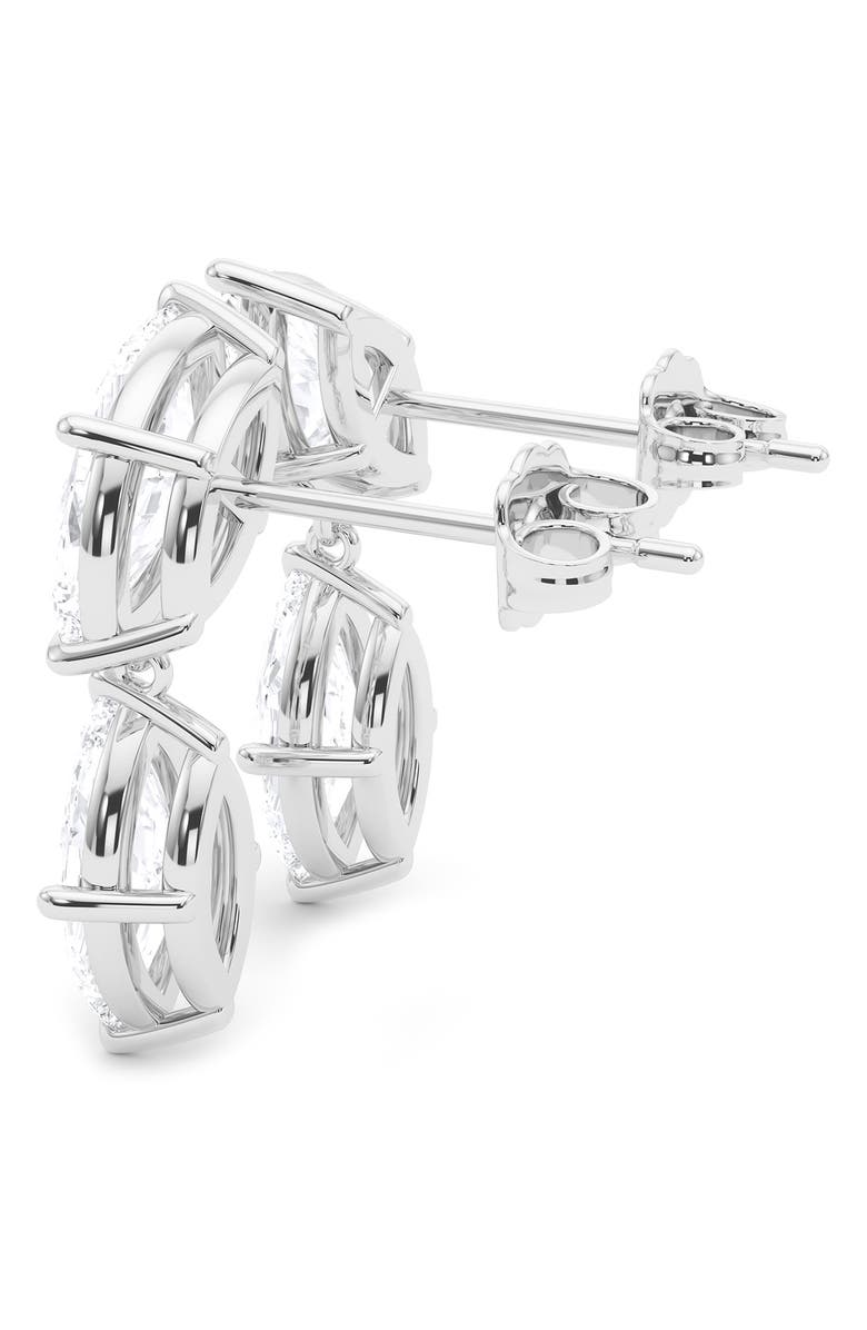 HauteCarat Lab Grown Diamond Twin Marquise Cut Drop Earrings, Alternate, color, 18K White Gold