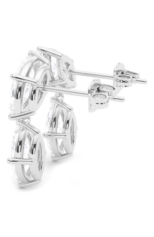 Hautecarat Lab Grown Diamond Twin Marquise Cut Drop Earrings
