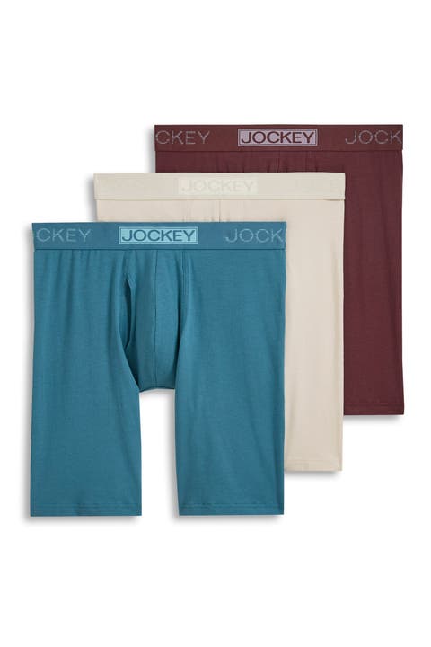 Men's Organic Cotton Stretch 9.5" Long Leg Boxer Brief - 3 Pack
