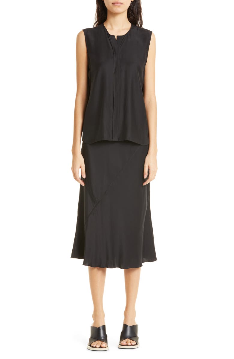 ATM Anthony Thomas Melillo Bias Cut Silk Midi Skirt, Alternate, color, 