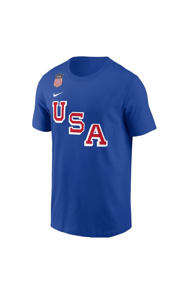Nike Men's Nike Auston Matthews Royal US Hockey 2026 Name & Number T-Shirt, Alternate, color, Royal