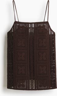 H&M Silk-blend Crochet-look Top