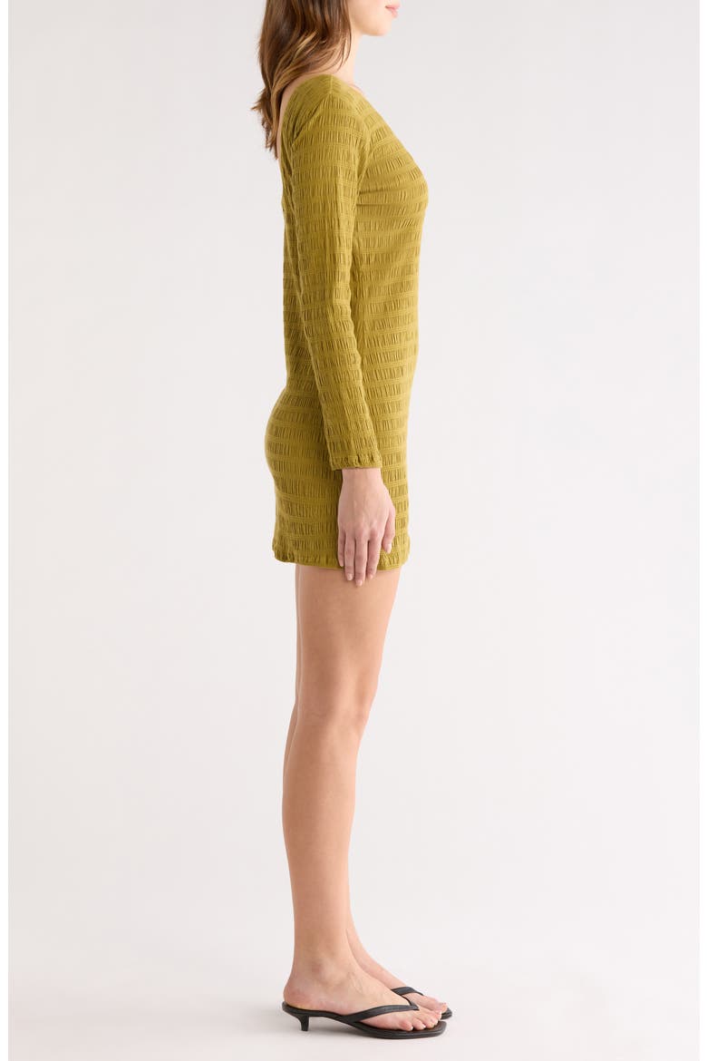 Dream Life Long Sleeve Pucker Knit Minidress, Alternate, color, MOSS