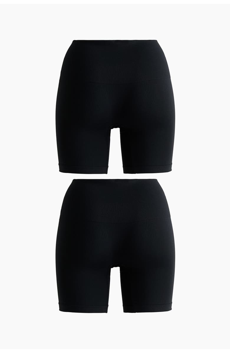 H&M 2-pack Seamless Medium Shape Bikers, Alternate, color, Black