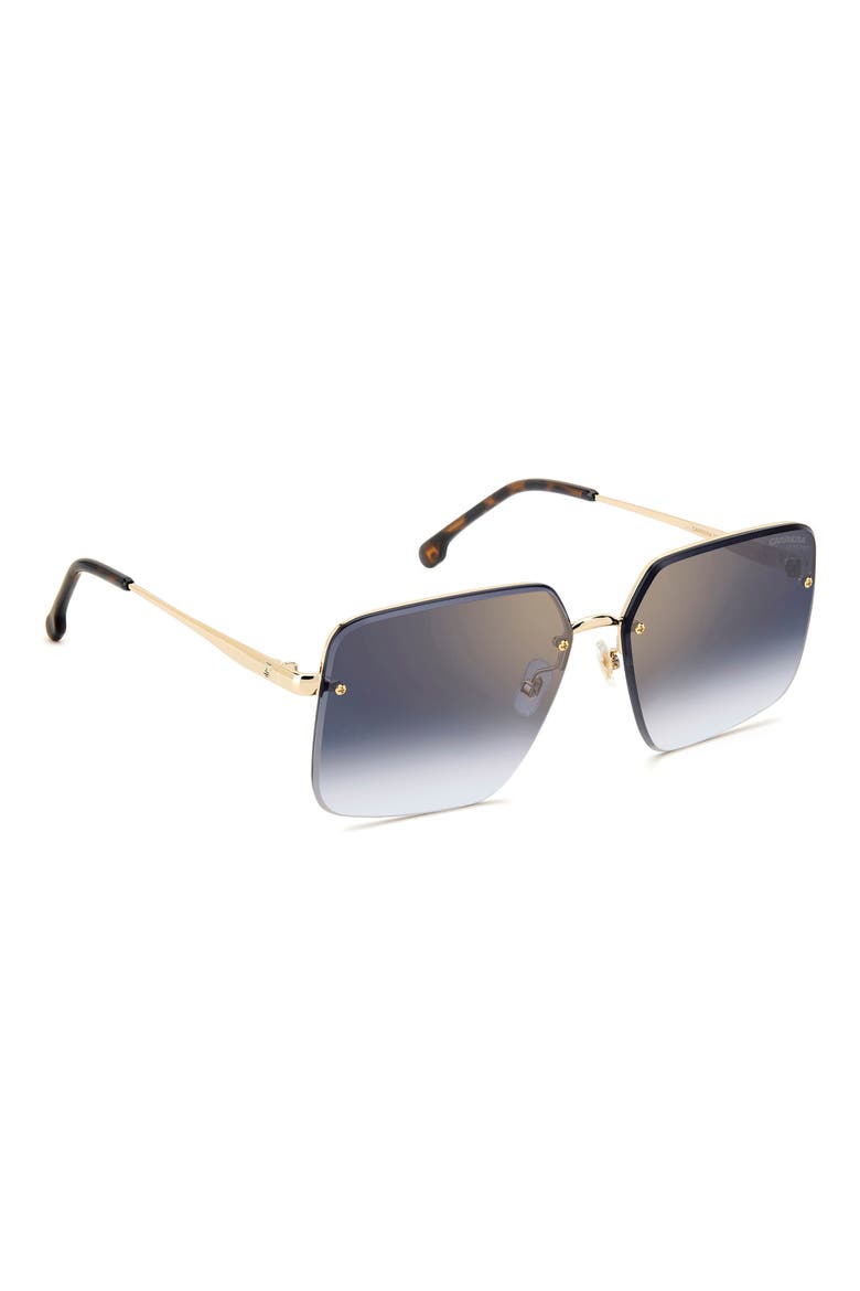 61mm Rimless Rectangular Sunglasses, Alternate, color, LIGHT GOLD/ BROWN HAVANA