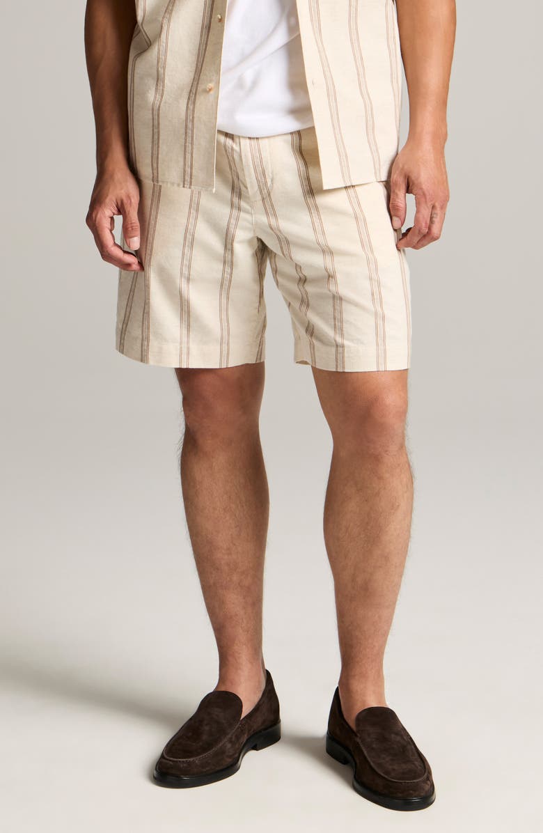 Vince Cove Stripe Cotton & Hemp Shorts, Main, color, Midland/ Smock White