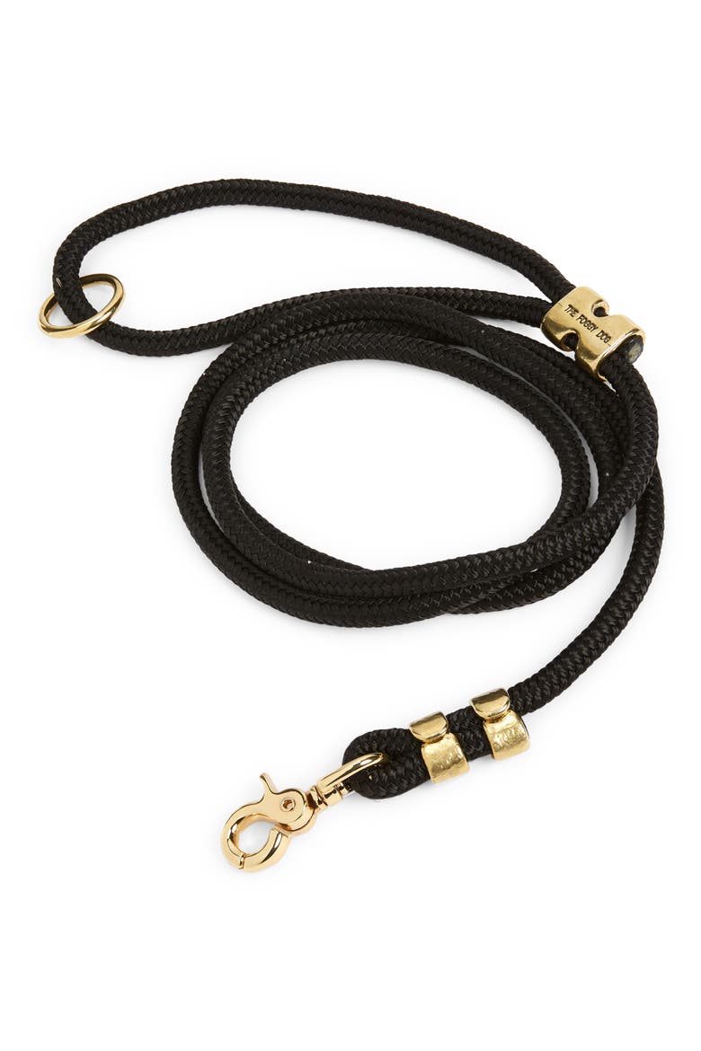 Marine Rope Dog Leash, Main, color, BLACK/ GOLD